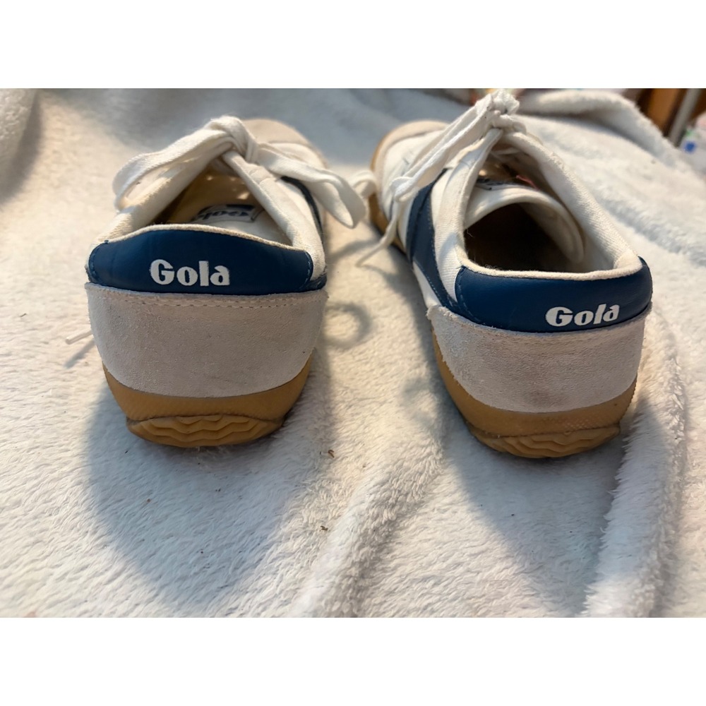 Gola Badminton Sneakers Retro White Navy Gum Sole Low Top Trainers US 7 EU 38 - Picture 5 of 10